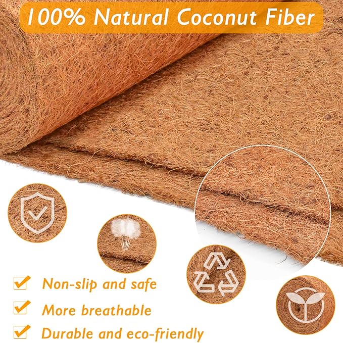 3 Pack Thickened No Slip Ice and Snow Carpet-16×118x0.28in Natural Coconut Fiber Carpet Mat Walking Safety, Winter Walkway Carpet Runner for Front Door Hallway Stairs Outdoor Patio Porch Garden