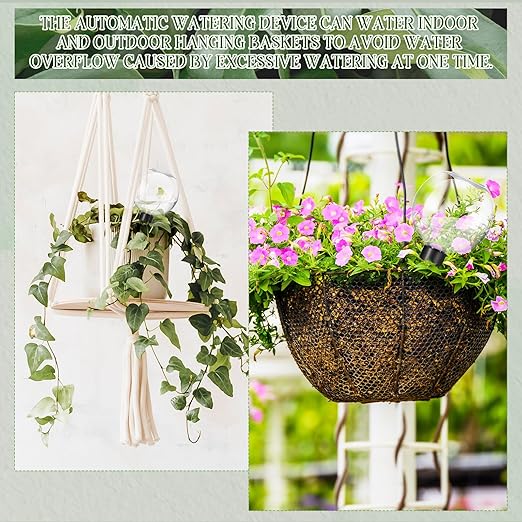 Domensi 4 Pcs Watering Globes Automatic Plastic Self Watering Planter Insert Waterer Watering Bulbs 17 oz for Indoor Plants Drip Irrigation Plant Watering Devices with Slow Release Control for Garden