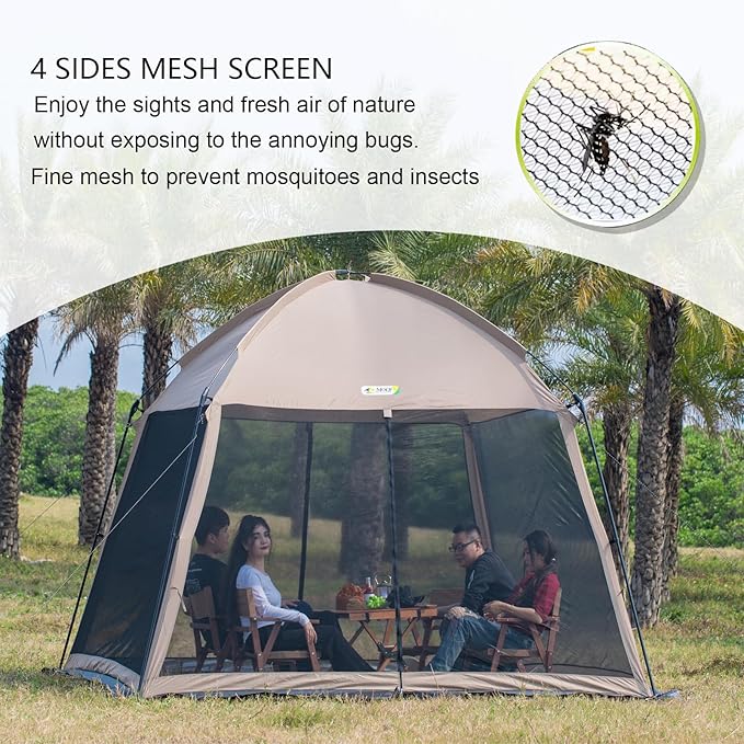 11x11 Ft Screen House Tent - Instant Pop Up Mesh Canopy Shelter with Waterproof & Sunshade Roof, Easy Setup for Camping, Backyard, Beach, Picnic