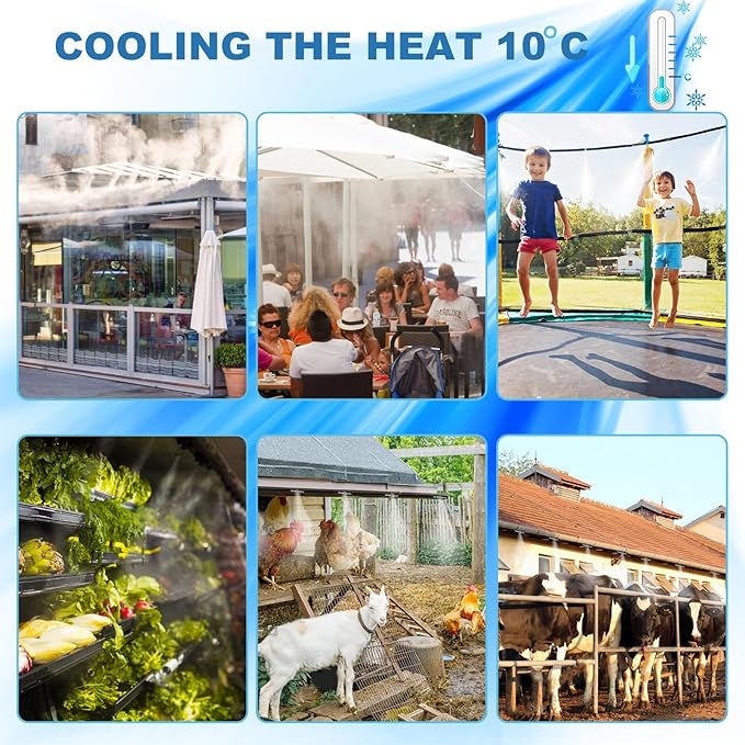 3/8" Brass Slip Connectors Kit for High Pressure Misting System – 5-Piece Brass Misting Nozzle Connectors (Straight, Elbow, Tee, 1/4" Male Lock, End) – 1500 psi