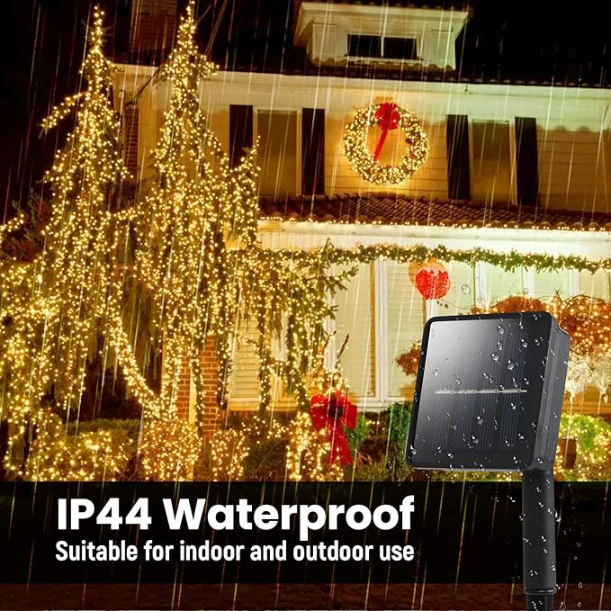 Solar String Lights Outdoor, 82ft Warm White Solar Lights 200 Led Solar Fairy Lights for Outside Waterproof 8 Lighting Mode Solar String Lights for Outside,Garden,Courtyards,Trees
