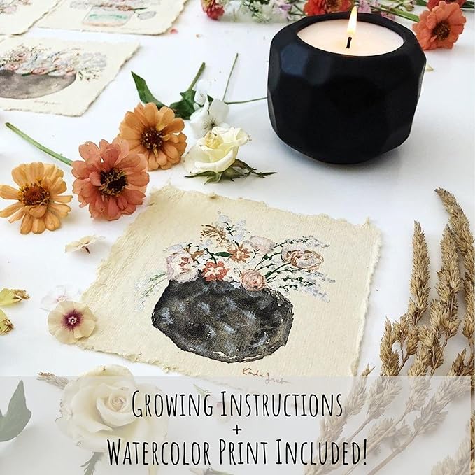 The Growing Candle, Mint & Eucalyptus Scented, 13oz Ceramic Pot, Aromatherapy Candles, 100% Soy, Emma