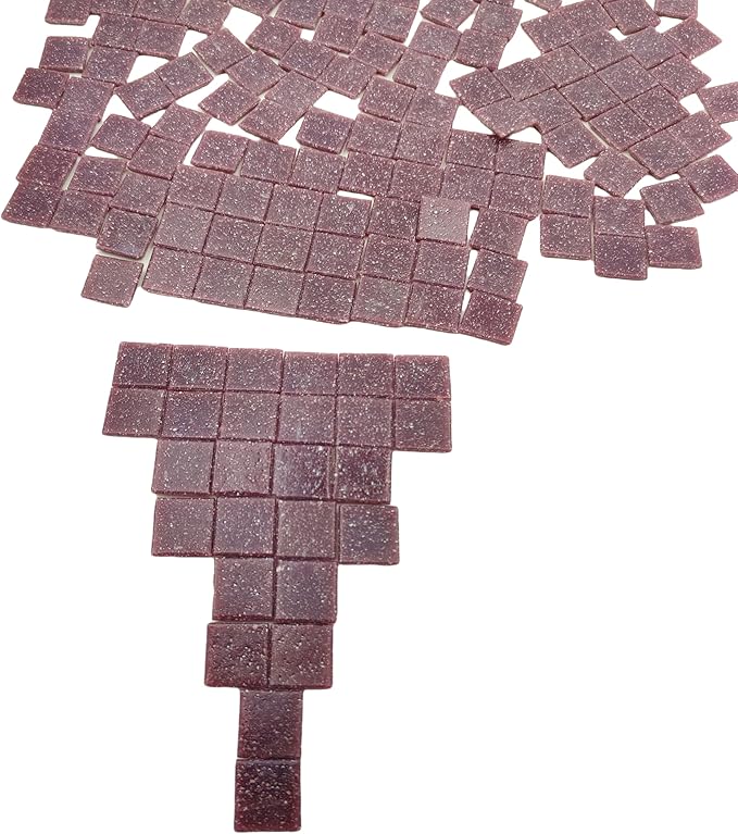3/4 inch Quartz Glass Mosaic Tiles for Crafts, 1.1 LB, Square Mosaic Pieces for DIY Picture, Home Mosaic Decoration (Purple)