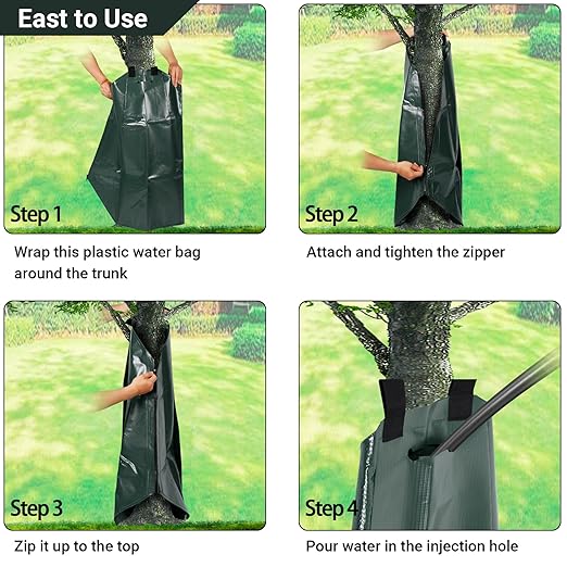 Tree Watering Bags 20 Gallon, Slow Release Gator Bags for Trees, Durable PVC Tree Drip Irrigation Bags with Heavy Duty Zipper, Deep Root Targeting - 3 Pack