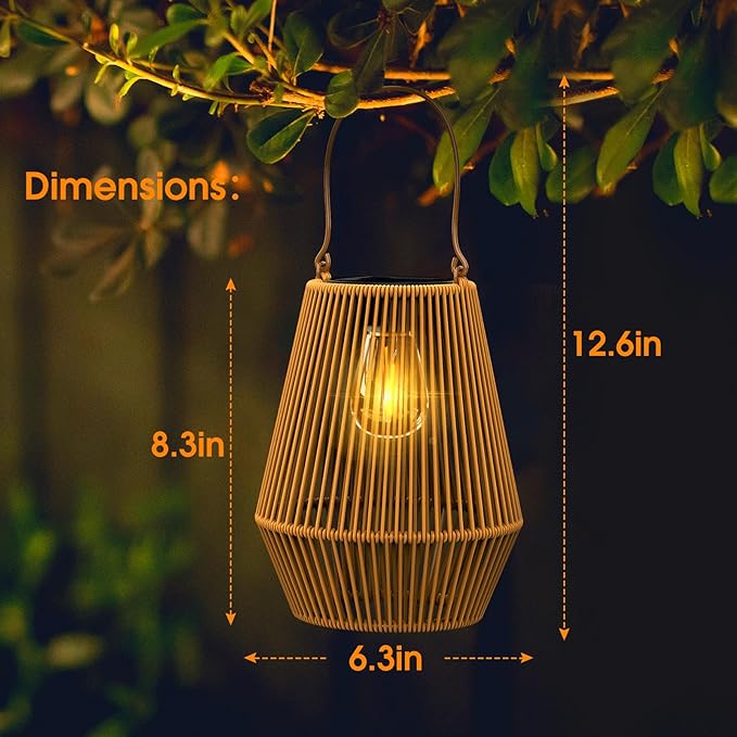 Solar Lanterns, KagoLing Solar Lanterns Outdoor Waterproof Solar Lights for Outside Hanging Solar Lights Outdoor Solar Lamp Lights Decoration for Garden,Yard,Patio,Porch,Trees,Lawn,Pathway, 4 Pack