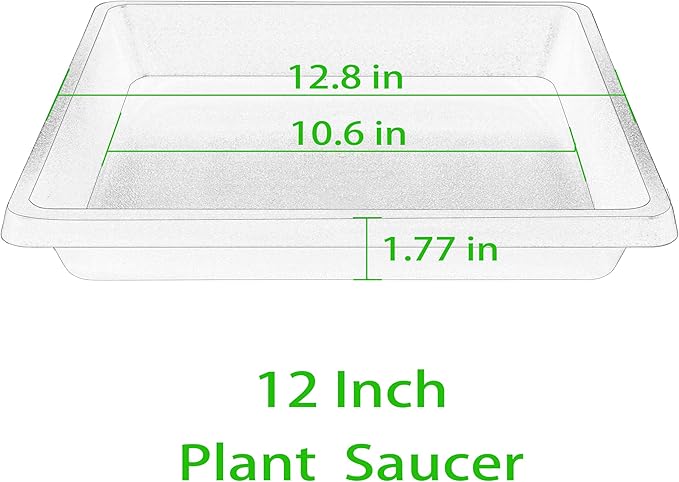 Plant Saucer 12 Inch Square 4 Pack 6 8 10 14 16 18 20 inch, Plant Saucers for Indoors and Outdoors, Saucers for Potted Plants, Planter Saucer, Plant Water Catcher Trays for Pots