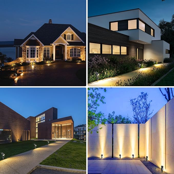 Solar Spot Lights Outdoor, 4-in-1 Landscape Lights with Remote Control, Auto On/Off Solar Uplights for Yard Garden Tree Decoration (Warm White)