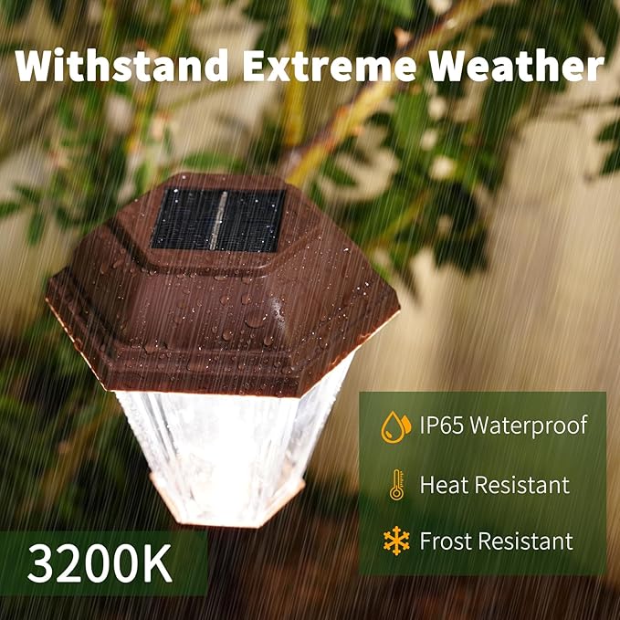 Solar Pathway Lights Outdoor 4 Pack, Upgraded 1000mAh Battery Up to 12Hrs, Solar Lights Outdoor Waterproof IP65, Warm White Landscape Light for Garden