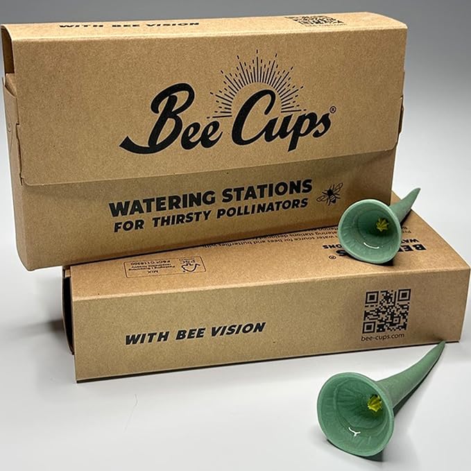 3 Pack, Bee Watering Station, Butterfly Feeder, Bee Feeder, Garden Decor, Bee Decor, Outdoor Garden Decor, Plastic Free, Handmade from Porcelain (3, Cactus)