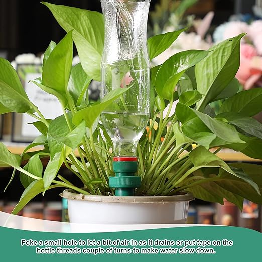 Patelai Terracotta Plant Watering Spikes Self to Use with Cola Bottles Houseplant Watering Stakes Automatic Irrigation System(15 Pack,Terracotta)