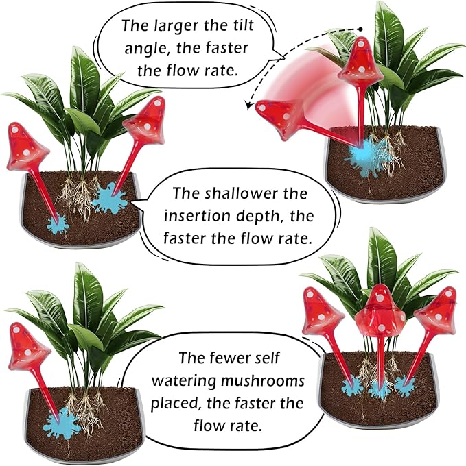 Plant Self Watering Globes Bulbs Planter Insert Automatic Plastic Watering Devices Plant Waterer Spikes for Indoor Outdoor,Self Irrigation System Lasts for One Week