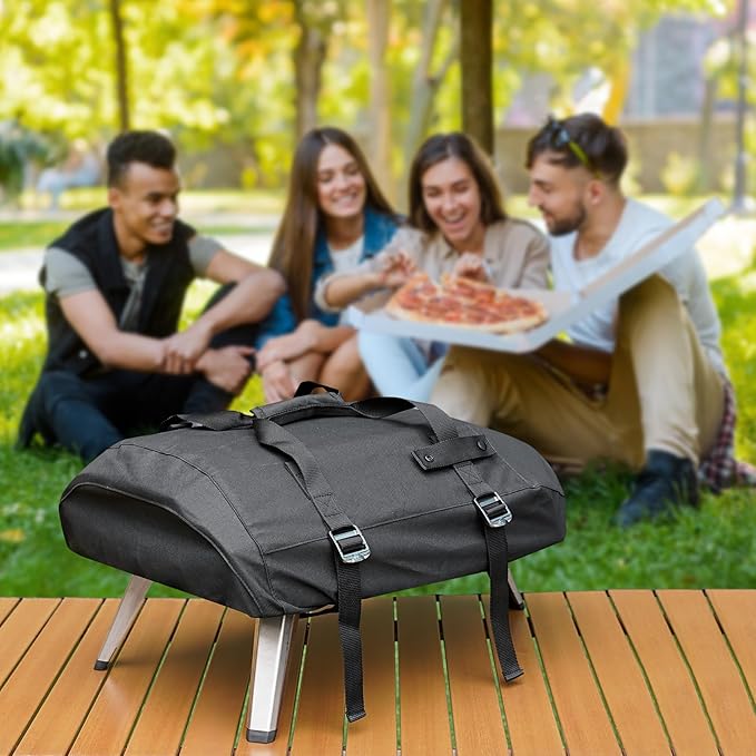Onlyfire Pizza Oven Cover for Ooni Koda 12, Heavy Duty Waterproof Weather Resistant Dust-Proof Pizza Protective Carry Cover, Black