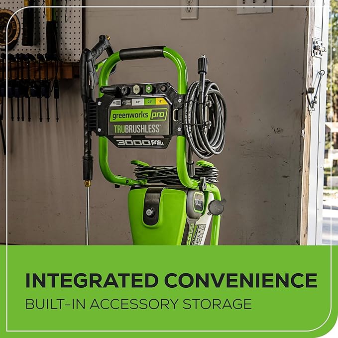 Greenworks 3000 PSI Pressure Washer (2.0 GPM Max) with Foam Cannon – Easily Remove Dirt and Grime on Siding, Fences, Patios,