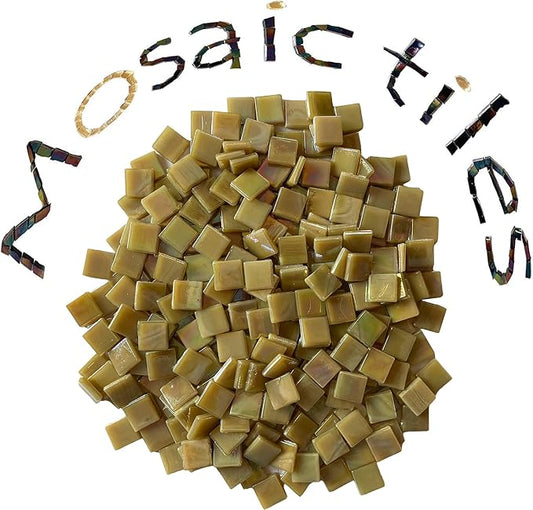 Smeinink Iridescent Mosaic Tiles - 1.1 lb Single Mosaic Pieces for Crafts, Glass and Stained Glass DIY, 34 Colors (WJ34-3)