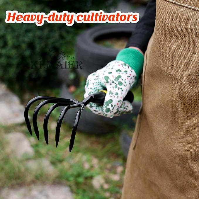 3 - in - 1 Garden Tool Set: Heavy - Duty Stainless - Steel Hand Cultivator, Transplant Serrated Shovel, and Dandelion Weeder, Widely Applied in Garden Weeding, Soil Loosening, and Planting