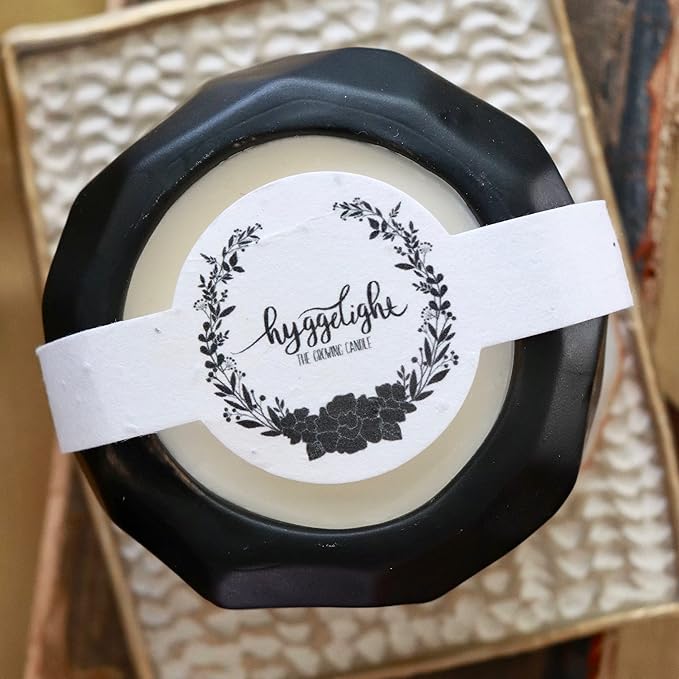 The Growing Candle, Lavender Scented, 13oz Ceramic Pot, Single Wick Aromatherapy Candles, 100% Soy for Women and Men, Emma