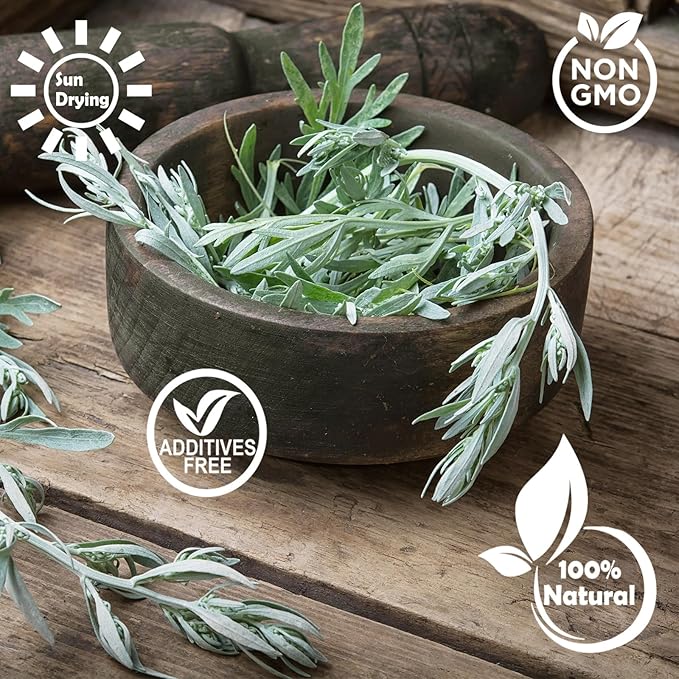 TEARELAE - Natural Mugwort Herb Dried Leaves - 4oz/114g - Mugwort Tea Loose Leaf - Non-GMO, Sulfur-free - 100% Pure Premium Dried Herbs - Help Sleep A Lucid Dream