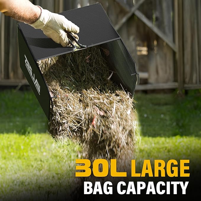 Electric Dethatcher and Scarifier 2-in-1, 13-inch 12Amp Lawn Dethatcher, 4-Position Depth Adjustment with 30L Collection Bag, Quick-Fold, Keeps Lawn Health for Garden & Yard