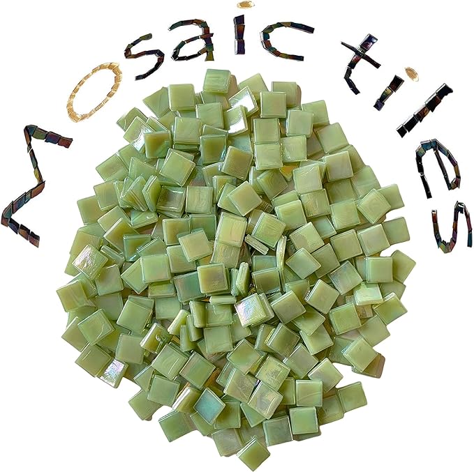 SMEIINIK 1.1lb Bulk Single Iridescent Color Mosaic Tiles for Crafts, Glass Mosaic Pieces for Mosaic Puzzles, Mosaic Making Supplies(WJ21-13)