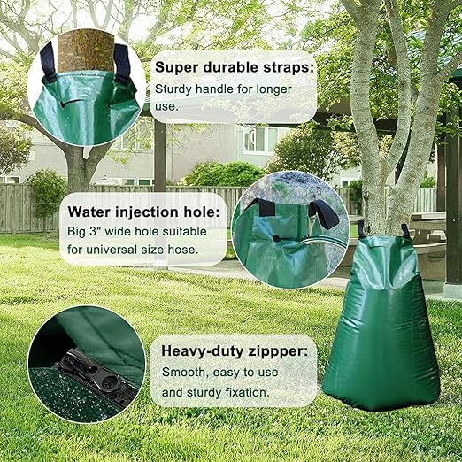 12 Pack 20 Gallon Tree Watering Bags, Reusable, Heavy Duty and Slow Release Gator Bags for Trees, Premium PVC Plant Drip Irrigation Bags,5-8 Hours Releasing Time
