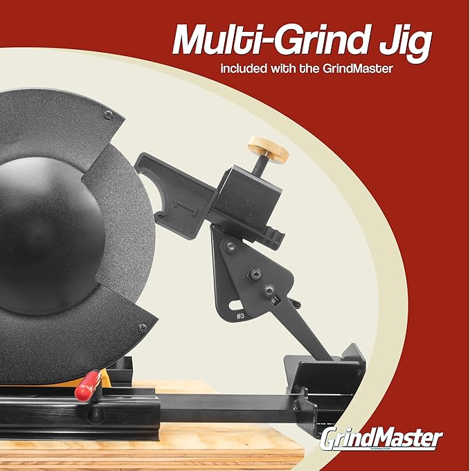 GrindMaster Lathe Tool Sharpening Jig with Quad Setup, Multi-Grind Jig and Two Setup Blocks (for 8" Grinders)