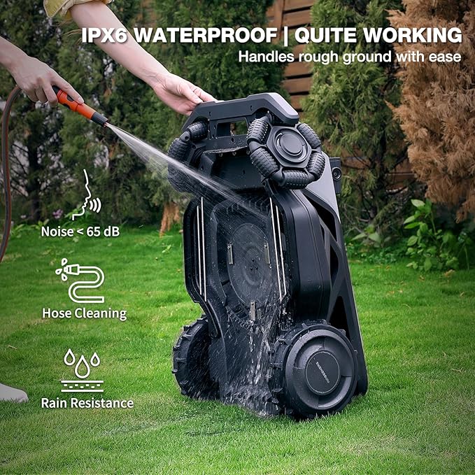 Robot Lawn Mower 21.9V 15000mAh 328.5Wh, 65% Slope, 2400㎡ Mowing Area, AI Vision & RTK Auto-Mapping, 1.18"-3.54" Cutting Height, Smart Collision Avoidance, APP Control, IPX6 Waterproof