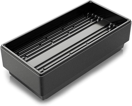 10x20 Inch Black Plastic 25 Pack Plant Propagation Tray – Growing Trays for Garden, Planting, Seedling, Soil & Hydroponic Horticulture - Microgreen Trays Grow Plants - No Drain Holes