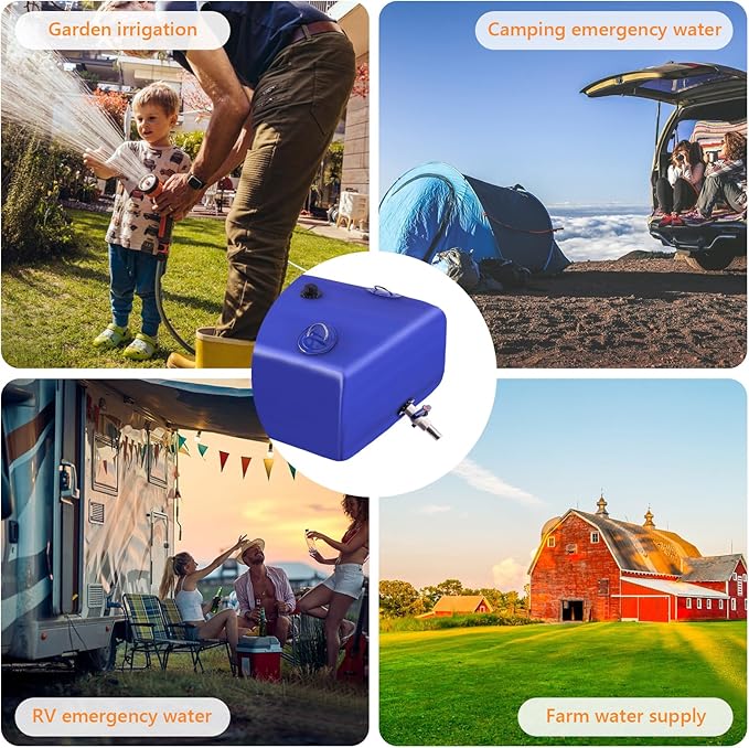Water Tank, Water Storage Bladder, Portable Water Tank, Water Bladder Tank, Large Water Storage, Water Storage Containers for Camping, Garden, Emergency Water Storage Black