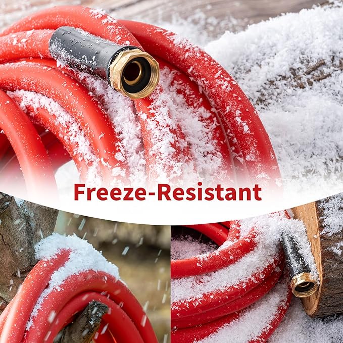 Garden Hose 100ft x 3/4” Hot Water Hose, Heavy Duty -50°F to 190°F,Burst 600Psi Flexible Upgraded Rubber Hoses,3/4” Solid Fittings for All-weather Outdoor Lawn & Garden