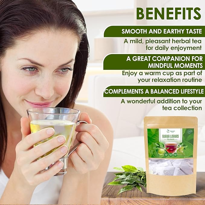 Nhat Anh Farm - Guava Leaf Tea Bags, 100 Teabags - Guava Dried Leaf Tea Bags 100% Natural And Pure , No Chemicals - Additives- Caffeine Free. Herbal Tea for Digestion, Good For Your Health. (Té De Hojas De Guayaba)