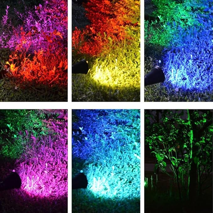 Solar Lights Outdoor Colored Waterproof 7 LED Color Changing Solar Spot Lights Landscape Spotlight for Yard Garden Patio Lawn 2 Pics