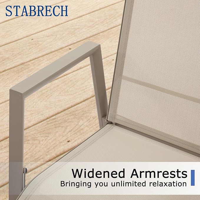 Outdoor Patio Chairs Set of 8, Ivory Beige Stackable Outdoor Chairs, Lightweight Patio Set with High Back, Metal Dining Chair for Lawn, Garden, Yard and Deck