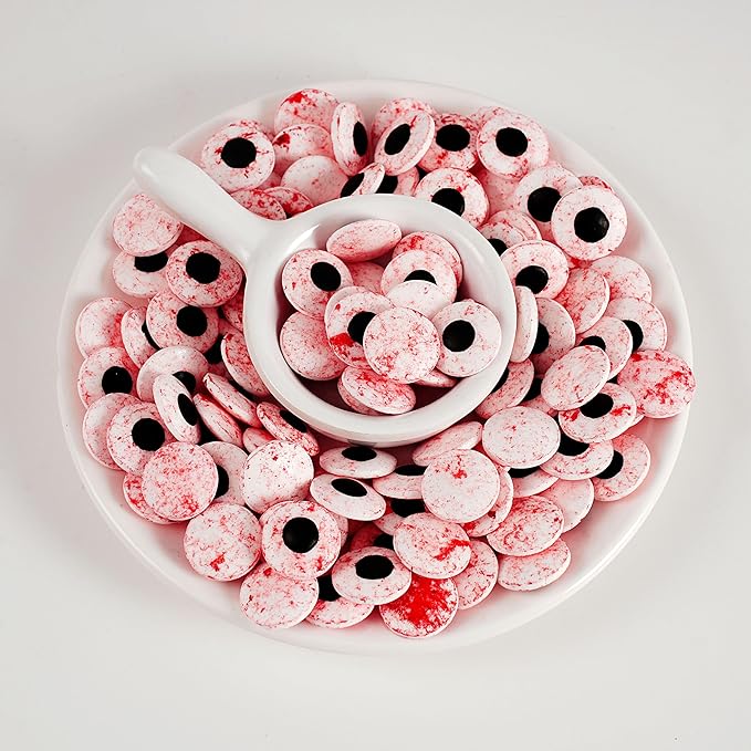 Kasvan Candy Eyeballs - Edible Bloody Red Eyes 85g/3 Oz, Halloween Sprinkles, Baking Cake Decorations, Ice Cream Toppings and Cookie Decorating, Wedding Party Chirstmas Supplies