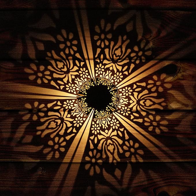 Solar Lanterns Outdoor Waterproof 2 Pack, Hanging Solar Lights for Outside Garden Decor, Decorative Moroccan Lanterns Garden Gifts for Women Mom, Yard, Patio, Porch Decorations