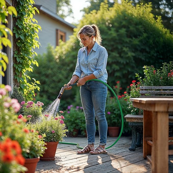 Scotts 50 ft. Light Duty Garden Hose – 5/8 in. Diameter, 3-Ply Construction, 200 PSI, High-Pressure, Easy-to-Coil Water Hose with Crush-Resistant Couplings, Easy to Connect for Lawn and Garden Use