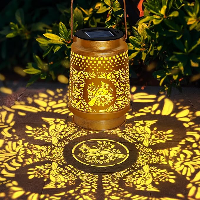 TEDOF Solar Lanterns Outdoor Waterproof,Cardinal Solar Lights Garden Decor Gifts for Mom Women Grandma Decoration Outside for Yard, Patio,Backyard,Porch