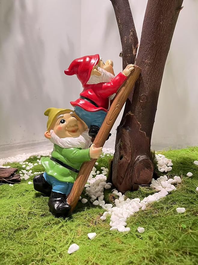 10.5'' Funny Garden Gnomes Statues, Weather-Proof Large Resin Outdoor Decor Garden Sculptures Cute Yard Decorations,Ideal Ornament for Outside Pond Pool Patio Front Porch Backyard