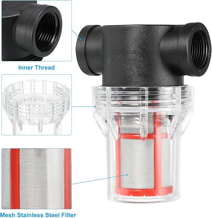 PATIKIL 3/4 Inch Water Pump Strainer Filter, Pipe Water Pump Strainer with 200 Mesh Stainless Steel Filter Screen for Irrigation Garden