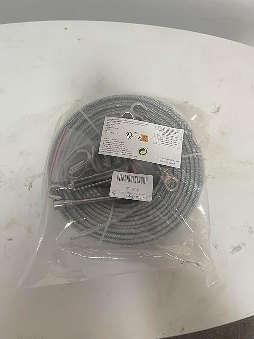 3/16 Wire Rope Kit, 165ft Vinyl Coated Galvanized Steel Cable with M5 Turnbuckles for Cables Wire, Rope Clamp & Thimble, 7X7 Strand Aircraft Cable for Anchored Shed, Fencing, Sunshade