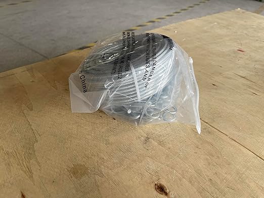 M6 Turnbuckles for Cables Wire Kit, 3/16" PVC Coated Steel Cable Kit w/ 7×7 Strand Core & 100Ft Wire Rope Tensioner Strainer for String Light Hanging/Deck Stair Railing/Shade Sail/Clothes Line