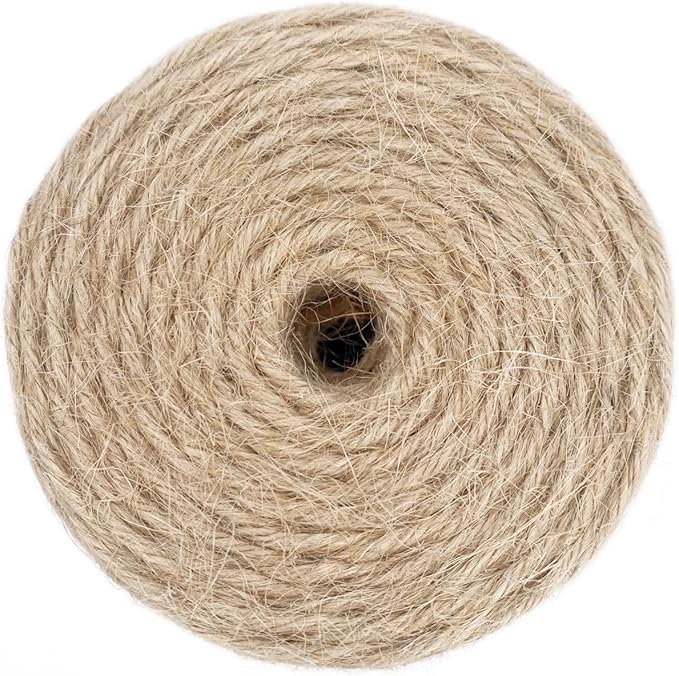 1000FT Jute Twine Rope 3mm Natural Thick Garden Twine String Heavy Duty for Gardening Bundling Crafts Arts Gift Wrapping Packing Material Wedding Christmas Decoration Bulk