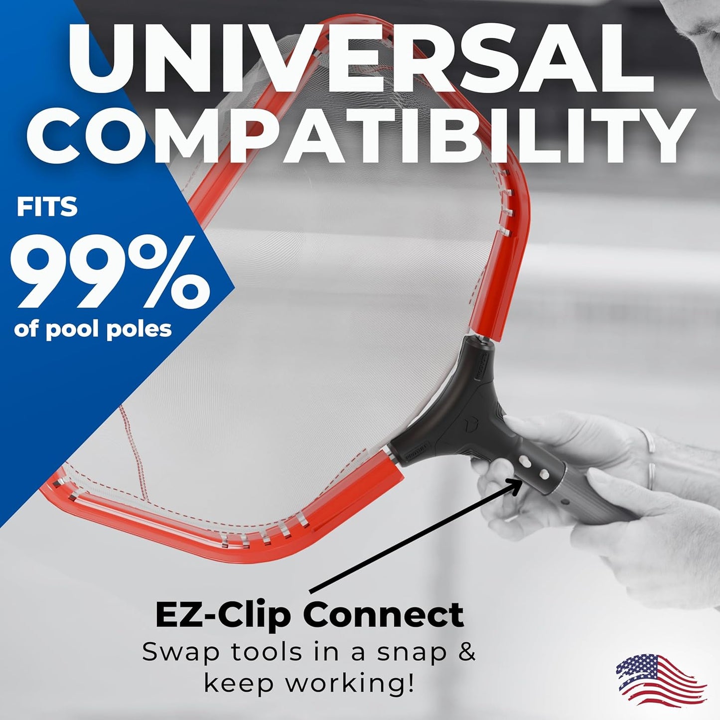 ProTuff 17” Silt Net Pool Skimmers for PROS – 6 Pack – “490 Promise” Unlimited, Unconditional Replacement - Ultra-Durable Ultra-Fine Net for Silt – Heavy-Duty Aluminum Frame & EZ-Clip Pole Attachment