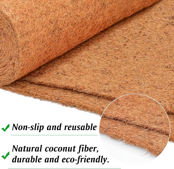 4 Pack Thickened No Slip Ice and Snow Carpet-16×118x0.28 Inch Natural Coconut Fiber Carpet Mat Walking Safety, Winter Walkway Carpet Runner for Front Door Hallway Stairs Outdoor Patio Porch Garden