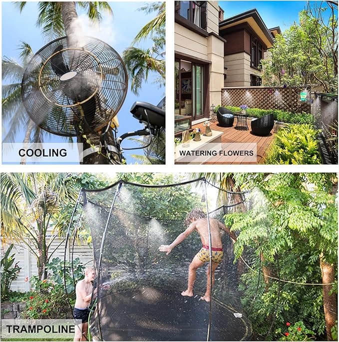 Fogland Misting Nozzles for Cooling System:35pcs Clogging-Prevent Cleanable Stainless Steel Mist Nozzles 0.024" Orifice 10/24 UNC for Patio Garden Trampoline