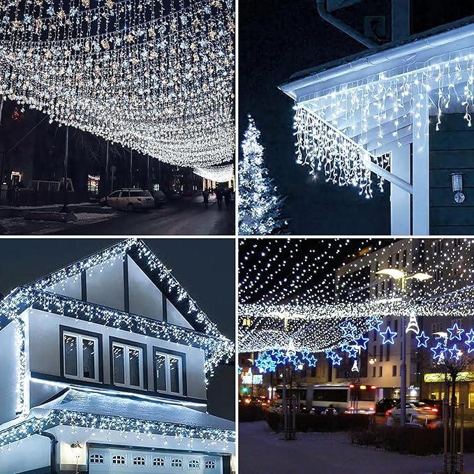 Solar String Lights for Outside,50ft Solar Lights Outdoor Waterproof 100 Led Solar Fairy Lights 8 Lighting Mode Solar String Lights Idea for Garden,Courtyards,Trees(Cool White)