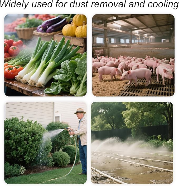 5pcs Brass Misting Nozzles, 0.15mm Orifice Mister Heads Replacements High Pressure Spray Nozzle Tips for Greenhouse, Landscaping, Outdoor Cooling System, 3/16" Threaded