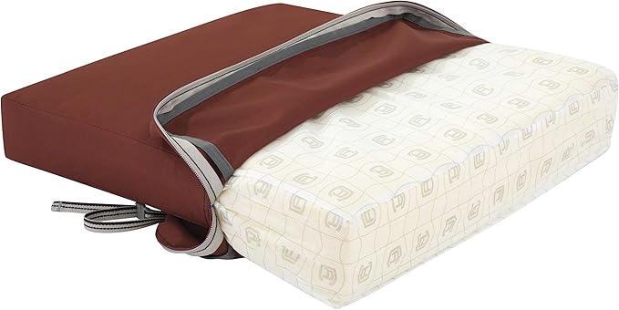 Classic Accessories Ravenna Water-Resistant 25 x 25 x 5 Inch Square Patio Seat Cushion Slip Cover & Foam, Spice, Lounge Chair Cushion