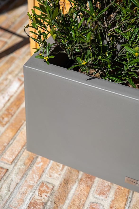 Veradek Block Series Long Box Planter - Large Rectangular Planter for Indoor or Outdoor Patio/Porch | Durable All-Weather Use with Drainage Holes | Modern Décor for Tall Plants, Flowers or Shrubs