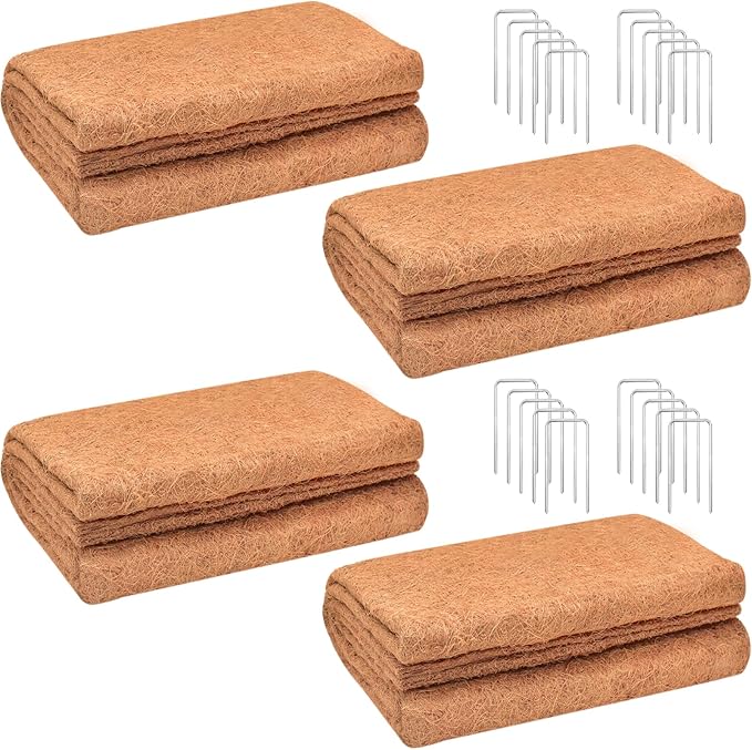 ZeeDix 4 Pack No-Slip Ice and Snow Carpet- 31 x 80 x 0.28In Thickened No Slip Ice Carpet Outdoor Runner Natural Coconut Fiber Mat for Walkway, Garden Doorway Stair Porch Outdoor Safer Walking