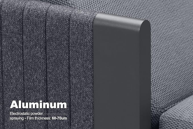 PURPLE LEAF Outdoor 2-Person Chaise Lounge with Cushions Patio Sun Chair Adjustable Backrest Reclining Chair for Poolside Moon Basalt